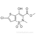 1,1-dioxyde d&#39;ester méthylique de l&#39;acide 6-chloro-4-hydroxy-2-méthyl-2H-thiéno [2,3-e] -1,2-thiazine-3-carboxylique CAS 70415-50-8